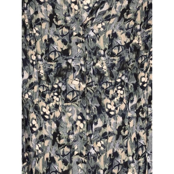 Simply Vera Size XL Black Print Handkerchief Hem Semi Sheer Long Sleeve Top - Picture 4 of 10